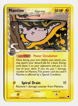Mantine (Delta Species) 20/101 Dragon Frontiers LP Pokemon TCG Rare - Image 1