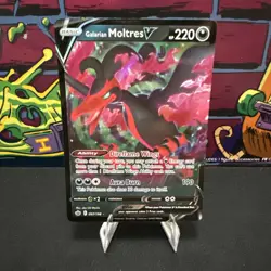 Pokemon Galarian Moltres V Ultra Rare SWSH06: Chilling Reign 097/198 NM - Image 1