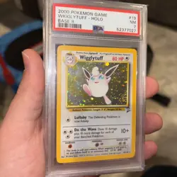 2000 POKEMON GAME BASE II #19 WIGGLYTUFF-HOLO BASE II PSA 7 - Image 3