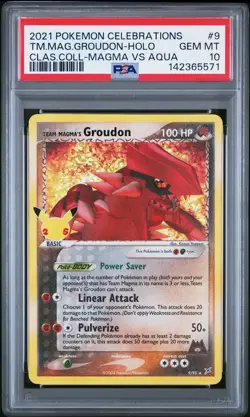 2021 POKEMON CELEBRATIONS CLASSIC COLLECTION #9 TEAM MAGMA'S GROUDON-HOLO PSA 10 - Image 1