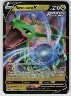 Rayquaza V 100/159 Holo V Rare Crown Zenith Pokemon Holo Near Mint - Image 1