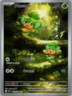 Pansage 089/086 Holo Illustration Rare Black Bolt Pokemon Holo Near Mint - Image 1