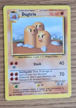 Pokemon Dugtrio 19/102 Rare Base Set Unlimited - Image 1