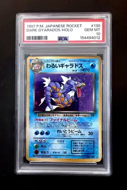 PSA 10 *15 Cert* Pokemon 1997 Dark Gyarados-Holo #130 Japanese Team Rocket Gang - Image 1
