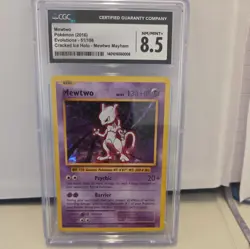 Mewtwo 2016 Pokemon Evolutions Cracked Ice Holo Mayhem 51/108 CGC 8.5 CGC - Image 1