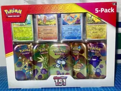 Pokemon Scarlet & Violet 151 Mini Tins 5 Pack Sealed Bundle Box Pokemon Costco - Image 1