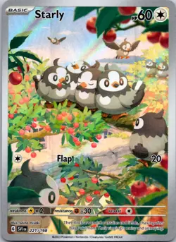 Starly 221/198 Illustration Rare Scarlet & Violet Pokemon Near Mint - Image 1