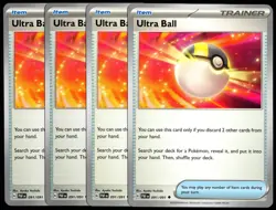 Pokemon TCG 4x Ultra Ball 091/091 2024 Paldean Fates Uncommon Playset - NM/LP - Image 1