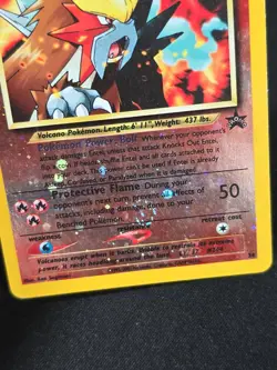 Pokemon Entei 34 Black Star Promo Holo Swirl WOTC Moderate Played - Image 2