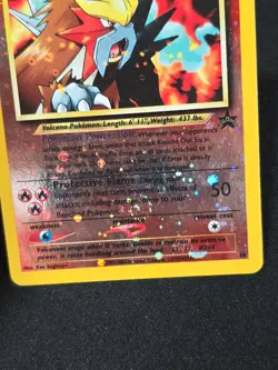 Pokemon Entei 34 Black Star Promo Holo Swirl WOTC Moderate Played - Image 3