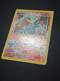 Pokemon Entei 34 Black Star Promo Holo Swirl WOTC Moderate Played - Image 4
