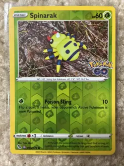 DITTO Pokemon Go Spinarak Peelable Ditto Card TCG Reverse Holo 006/078 NM - Image 1