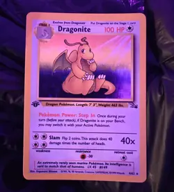 Dragonite 1st Edition Holo 4/62 – LP – Fossil WOTC Pokemon Card - Image 2