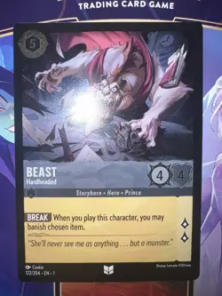 Disney Lorcana TCG Hardheaded Beast 172/204 Holo Foil Card *MINT Pack Fresh* - Image 1
