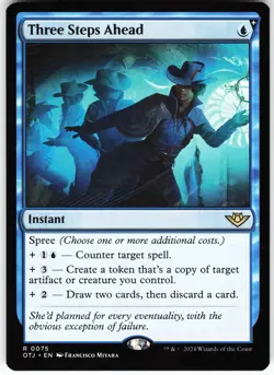 Three Steps Ahead R Outlaws of Thunder Junction OTJ Normal 75 MTG NM - Image 1