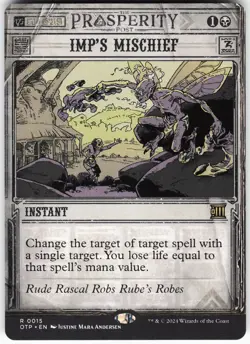 Imp's Mischief R Outlaws of Thunder Junction: Breaking News OTP Normal 15 MTG NM - Image 1