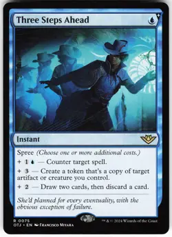Three Steps Ahead R Outlaws of Thunder Junction OTJ Normal 75 MTG NM - Image 1