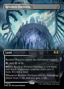 Magic The Gathering MTG RESTLESS FORTRESS BORDERLESS Wilds of Eldraine NM - Image 1