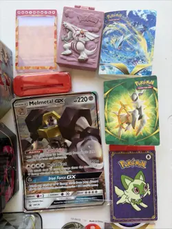 Vintage Pokemon TCG Empty Tins Binders Stickers And More Assorted Lot - Image 5
