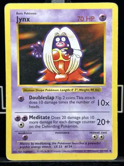 💥 Jynx 31/102 SHADOWLESS Base Set Rare Unlimited WOTC Pokemon TCG 1999 MP - Image 3