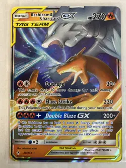 Pokemon TCG Reshiram & Charizard GX Tag Team 20/214 Sm Unbroken Bonds Holo - Image 1