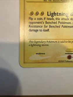 2009 Platinum – Supreme Victors Zapdos Secret Rare #150/147 - Image 3
