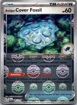 Antique Cover Fossil (Poke Ball Pattern) 080/086 Holo Black Bolt Pokemon Holo NM - Image 1