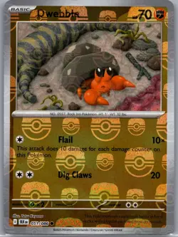 Dwebble (Master Ball Pattern) 051/086 Common Black Bolt Pokemon Near Mint - Image 1