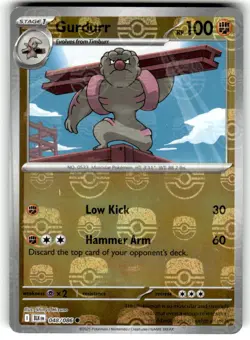 Gurdurr (Master Ball Pattern) 048/086 Common Black Bolt Pokemon Near Mint - Image 1