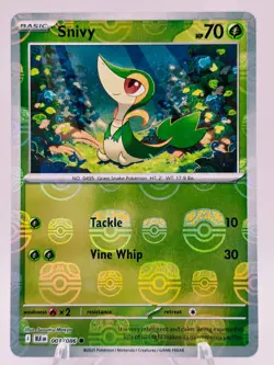 Snivy (Master Ball Pattern) 001/086 Pokemon TCG Black Bolt Holo NM - Image 1