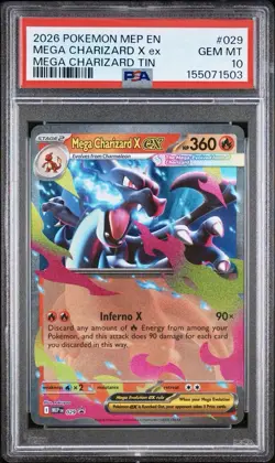 2026 POKEMON MEP EN-ME BLACK STAR PROMO #029 MEGA CHARIZARD X EX PSA 10 🔥 - Image 1