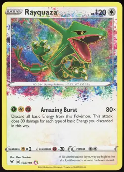 Rayquaza 138/185 Vivid Voltage Amazing Rare Graphics Lightly Played - Image 2