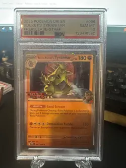 PSA 10 Team Rocket's Tyranitar (STAFF Promo) Destined Rivals 96/182 Pokemon B11 - Image 1
