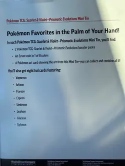 Pokemon TCG Prismatic Evolutions Costco 8 Mini-Tin Bundle - Image 2