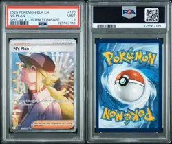 2025 POKEMON BLK EN-BLACK BOLT SPECIAL ILLUSTRATION RARE #170 N'S PLAN PSA 9 - Image 3