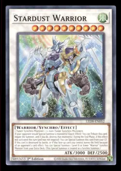 Yugioh Stardust Warrior #LED8-EN052 Legendary Duelists: Synchro Storm LP - Image 1