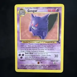 Pokemon TCG: Gengar Fossil Card 20/62 WOTC 1999 Non-Holo NM Condition - Image 1