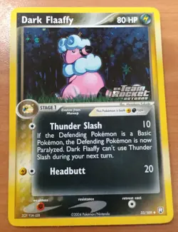 Pokemon Card Dark Flaaffy 33/109 EX Team Rocket Returns Reverse Holo Stamped - Image 1