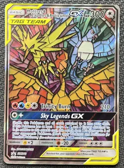 Moltres & Zapdos & Articuno Tag Team GX SM210 Black Star Promo Pokemon Card - Image 1