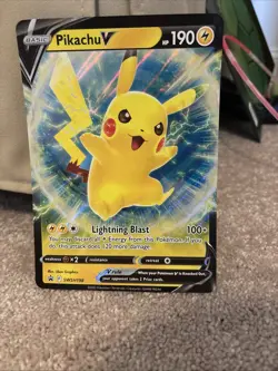 Pikachu V Lightning Blast Pokemon Card Basic SW95/SV118 Oversized - Image 1
