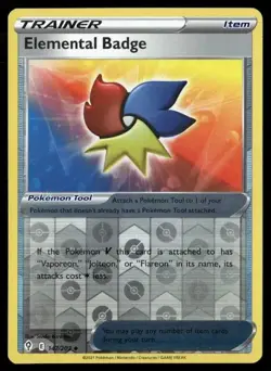 2021 Evolving Skies Set Pokemon Card 147 Elemental Badge Reverse Foil NM - Image 1
