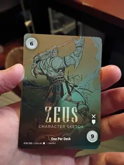 OVERPOWER CARD GAME World Legends * ZEUS Character Sketch 474F Foil - Image 1