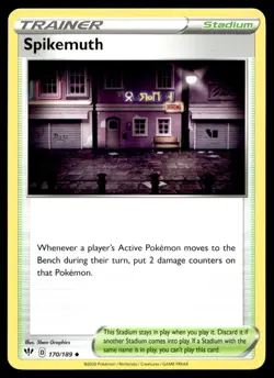 Spikemuth 170/189 Pokemon Card Darkness Ablaze Uncmn Trainer Near Mint RM - Image 1