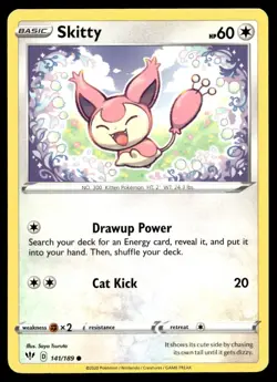 Skitty 141/189 Pokemon Card Darkeness Ablaze Common 60 HP Near Mint RN - Image 1