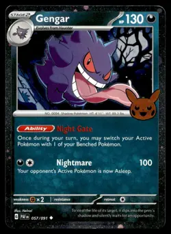 Gengar 57/91 Pokemon Card Trick or Trade 2024 Holo 130 HP Lightly Played RP - Image 1