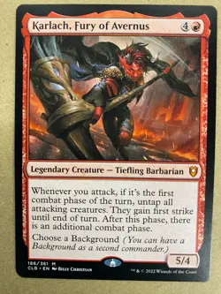 MTG 1x Karlach, Fury of Avernus # 186 Battle for Baldur's Gate Magic the x1 NM - Image 1