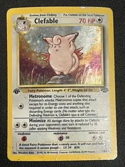 Pokemon TCG Clefable Jungle 17/64 First Edition Non Holo (Damaged) - Image 1