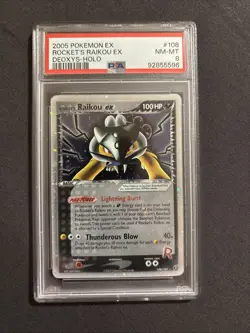 2005 Pokemon EX Deoxys-Rocket's Raikou Ex 108/107 Secret Rare Holo- NM-MT PSA 8 - Image 1