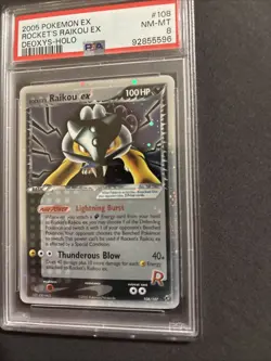 2005 Pokemon EX Deoxys-Rocket's Raikou Ex 108/107 Secret Rare Holo- NM-MT PSA 8 - Image 3