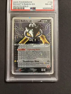 2005 Pokemon EX Deoxys-Rocket's Raikou Ex 108/107 Secret Rare Holo- NM-MT PSA 8 - Image 5